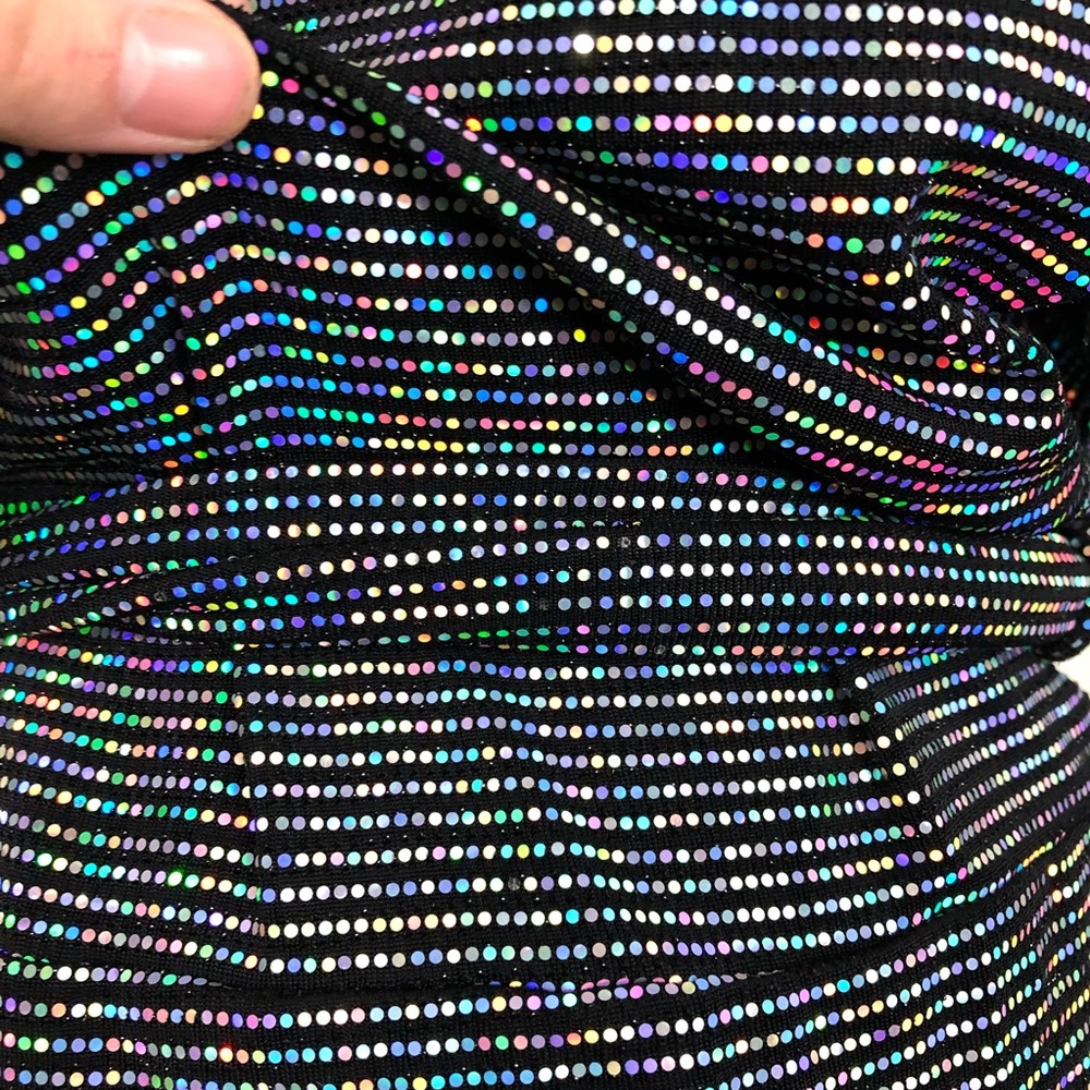 Solid Silver Shiny Metallic Rainbow Sequins Off S… - image 7